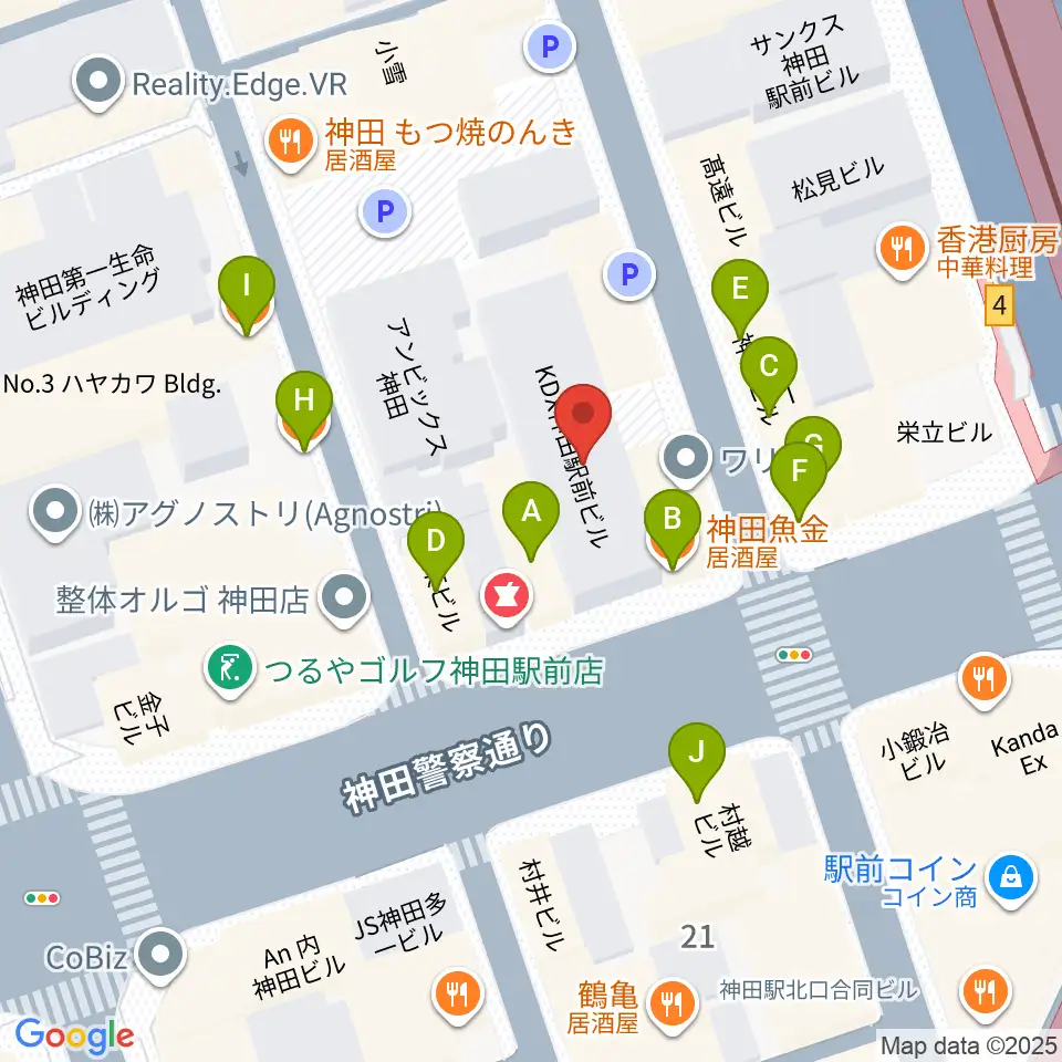 神田商会周辺のファミレス・ファーストフード一覧地図