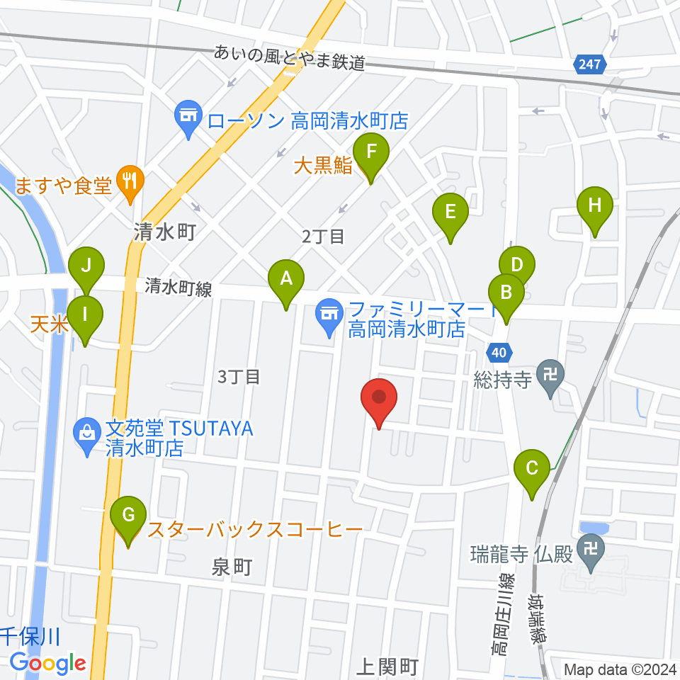 ウィンズラボ 貸しスタジオ・Jクラブ周辺のファミレス・ファーストフード一覧地図