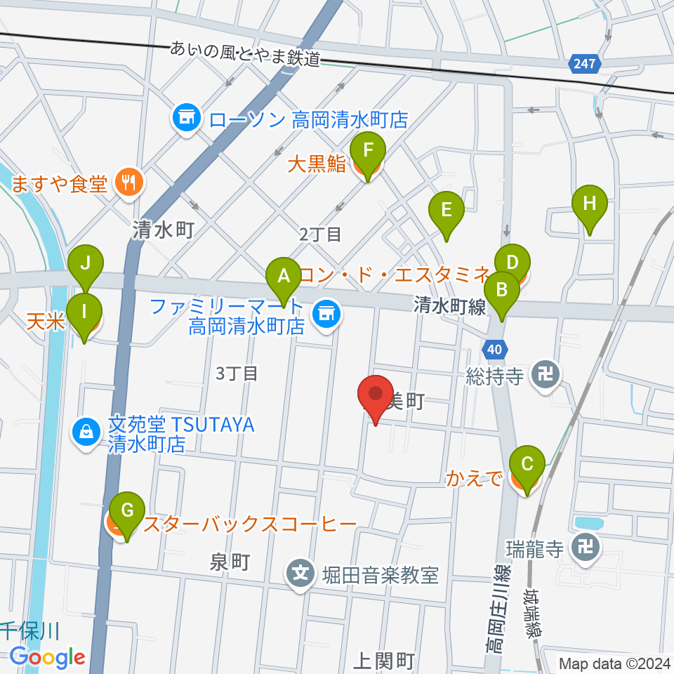 ウィンズラボ 貸しスタジオ・Jクラブ周辺のファミレス・ファーストフード一覧地図