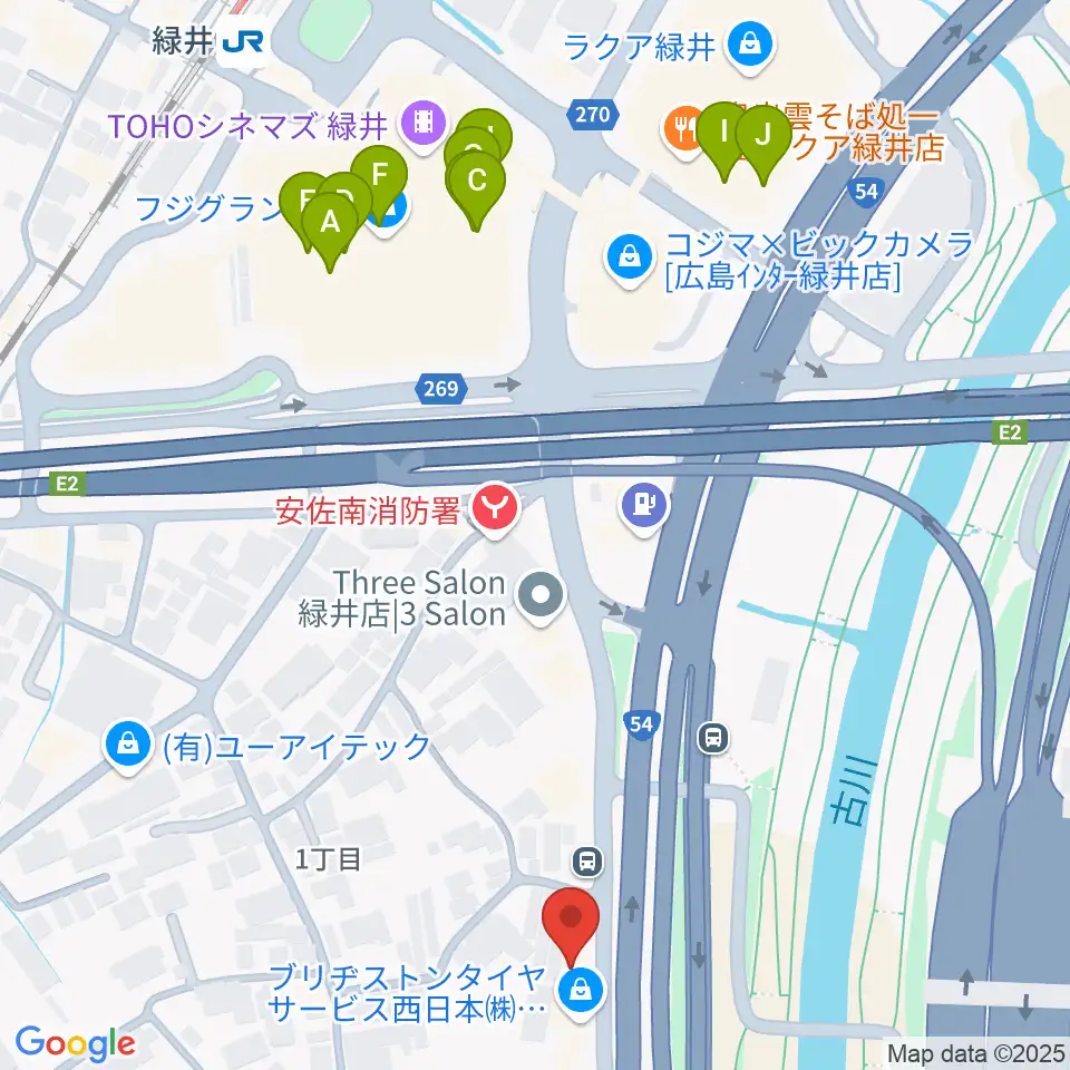 ホックミュージックグループ周辺のファミレス・ファーストフード一覧地図
