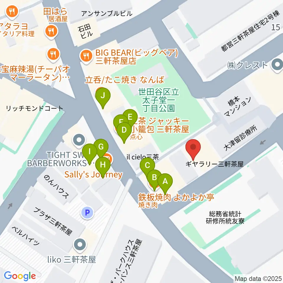 ピアノプラス周辺のファミレス・ファーストフード一覧地図
