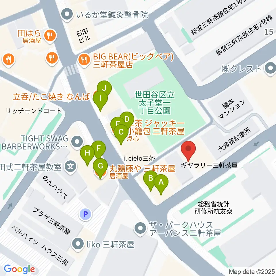 ピアノプラス周辺のファミレス・ファーストフード一覧地図