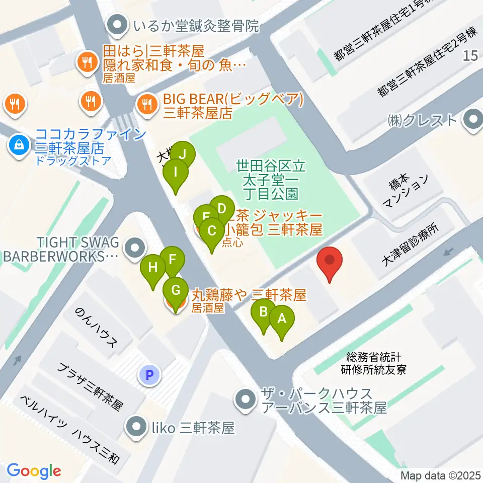 ピアノプラス周辺のファミレス・ファーストフード一覧地図