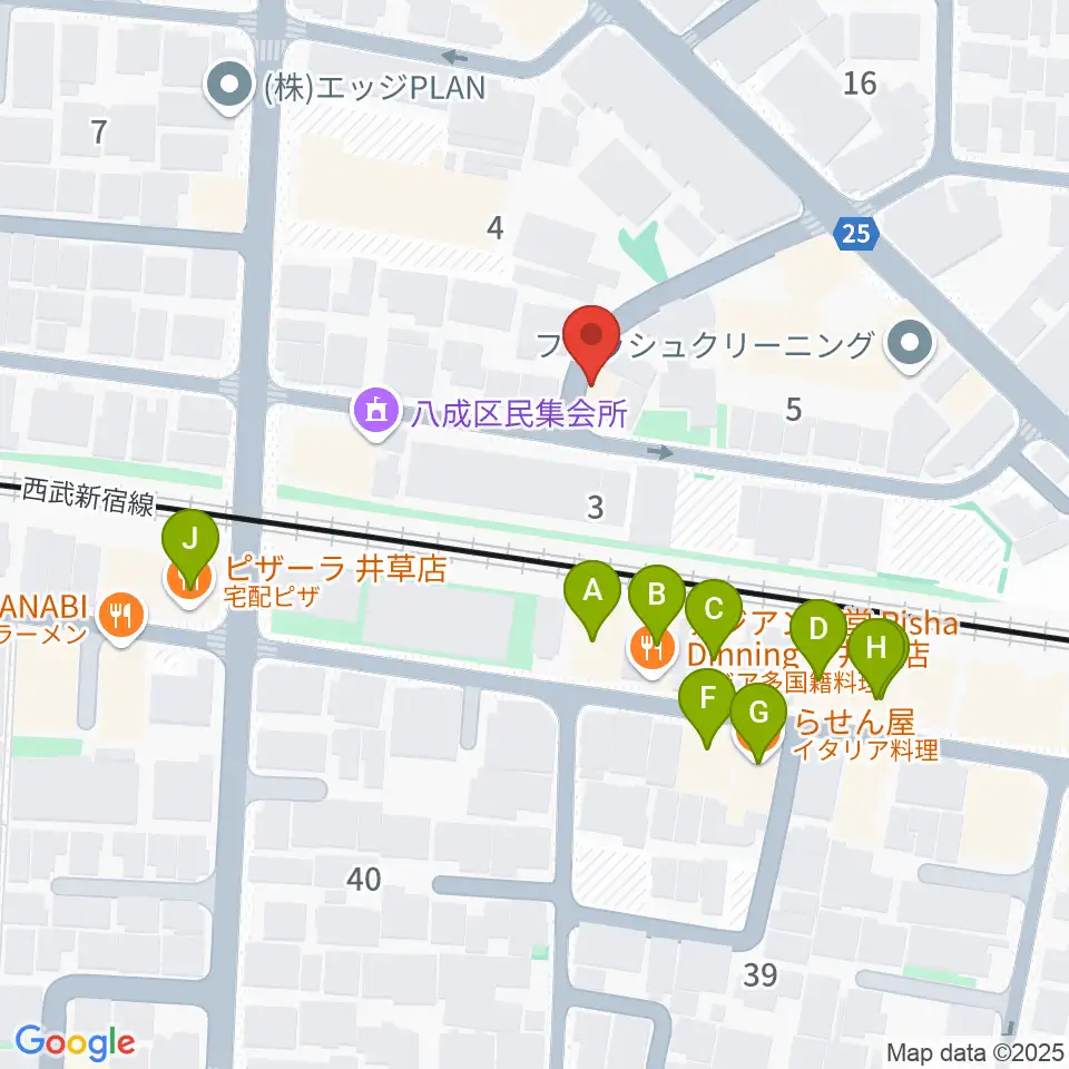 ジャパンロータリートランペットセンター周辺のファミレス・ファーストフード一覧地図
