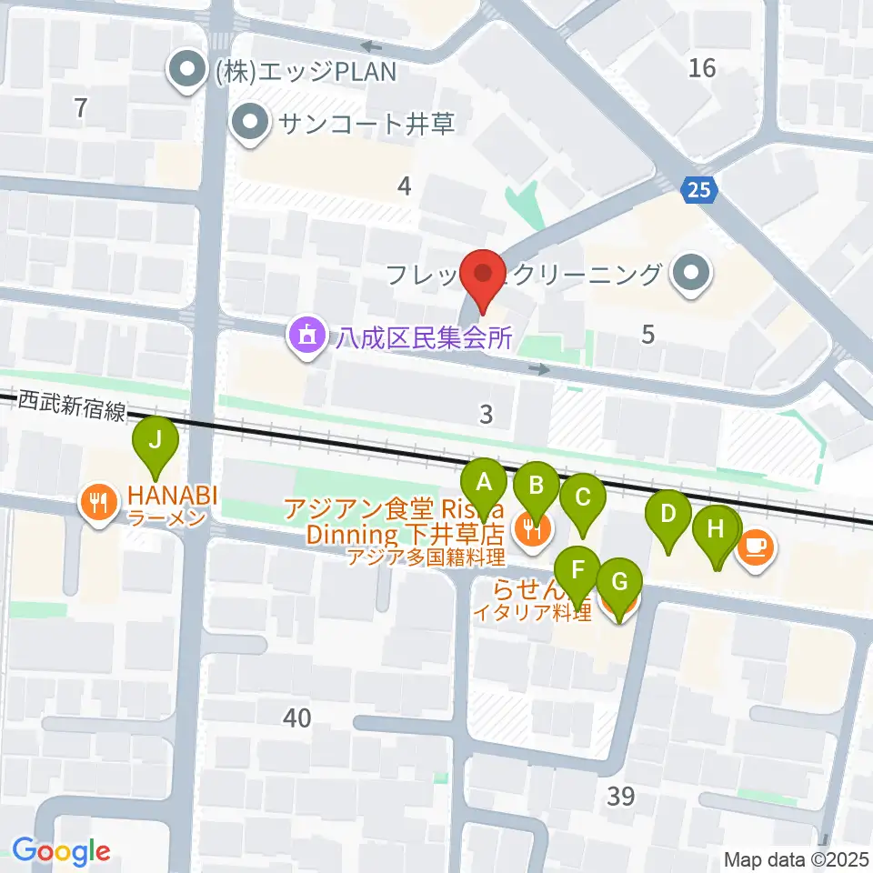 ジャパンロータリートランペットセンター周辺のファミレス・ファーストフード一覧地図