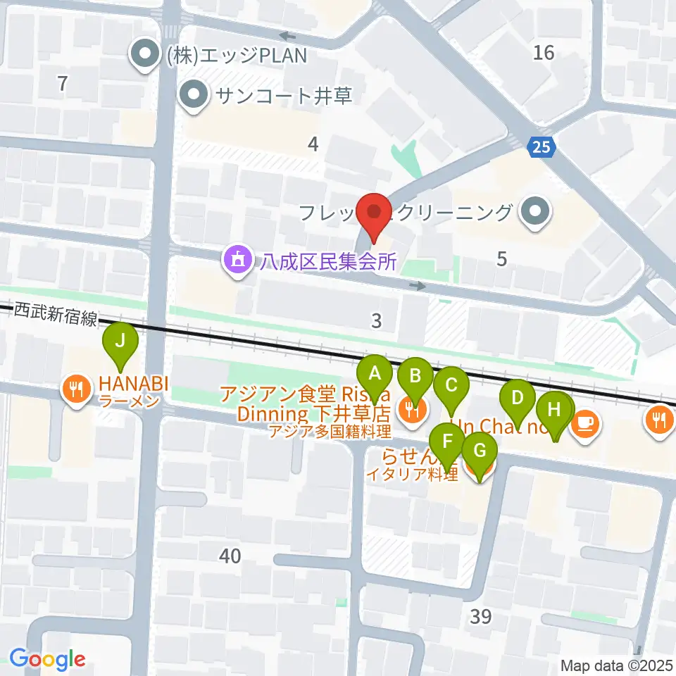 ジャパンロータリートランペットセンター周辺のファミレス・ファーストフード一覧地図
