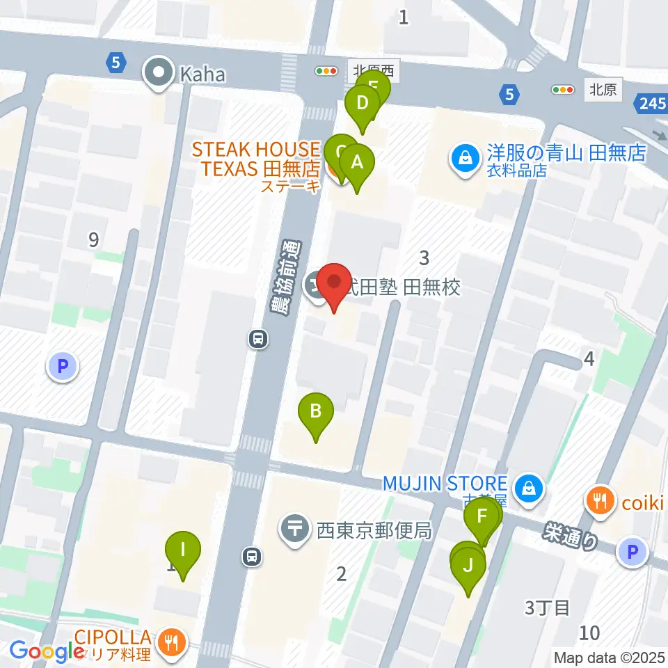 DCAKミュージックスクール周辺のファミレス・ファーストフード一覧地図