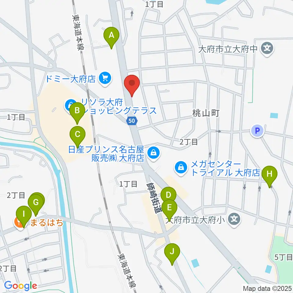 鈴木バイオリン製造株式会社周辺のファミレス・ファーストフード一覧地図