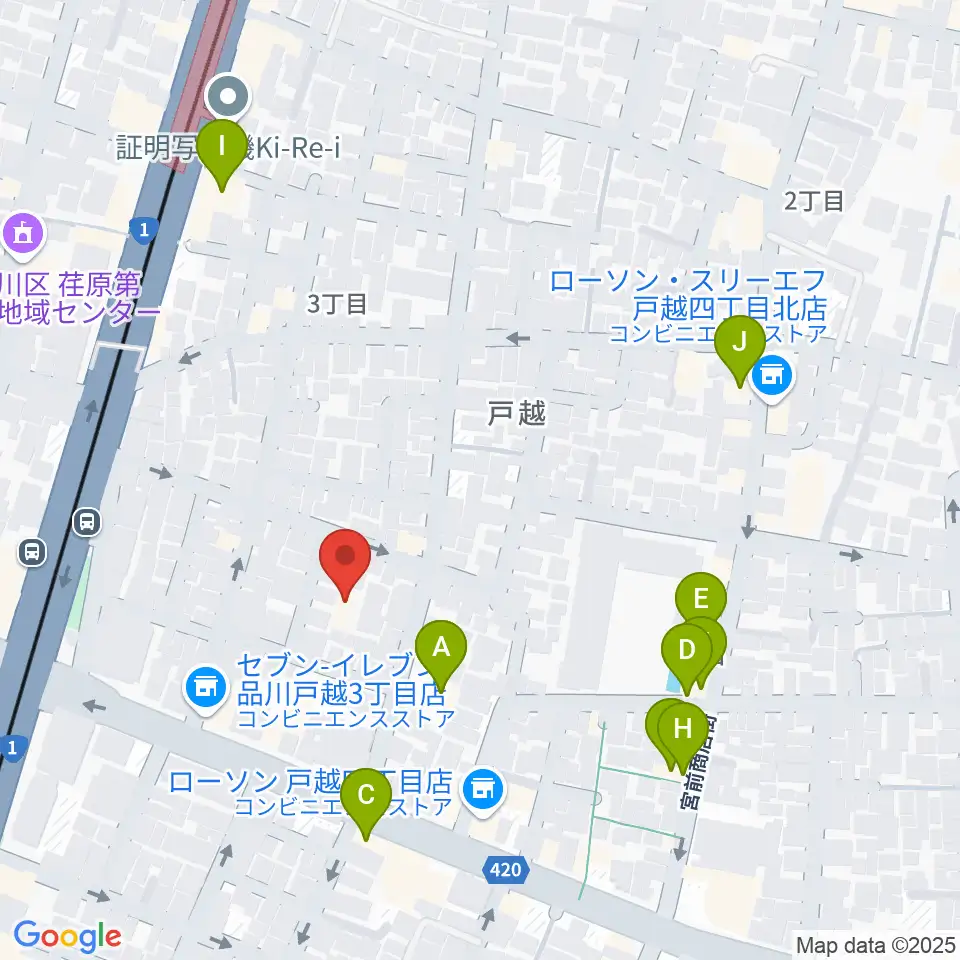 スズキ・メソード トゥインクル音楽院周辺のファミレス・ファーストフード一覧地図