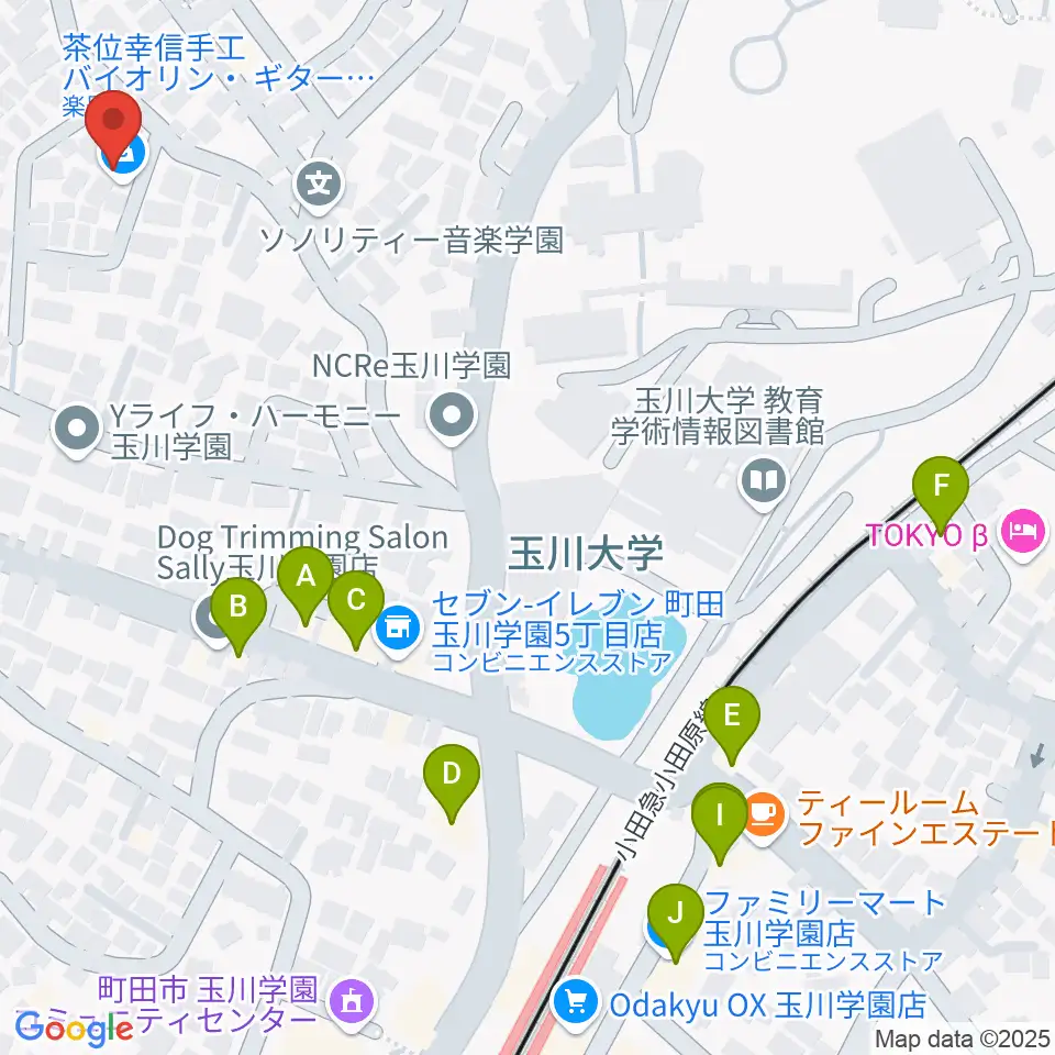 茶位ギター工房周辺のファミレス・ファーストフード一覧地図
