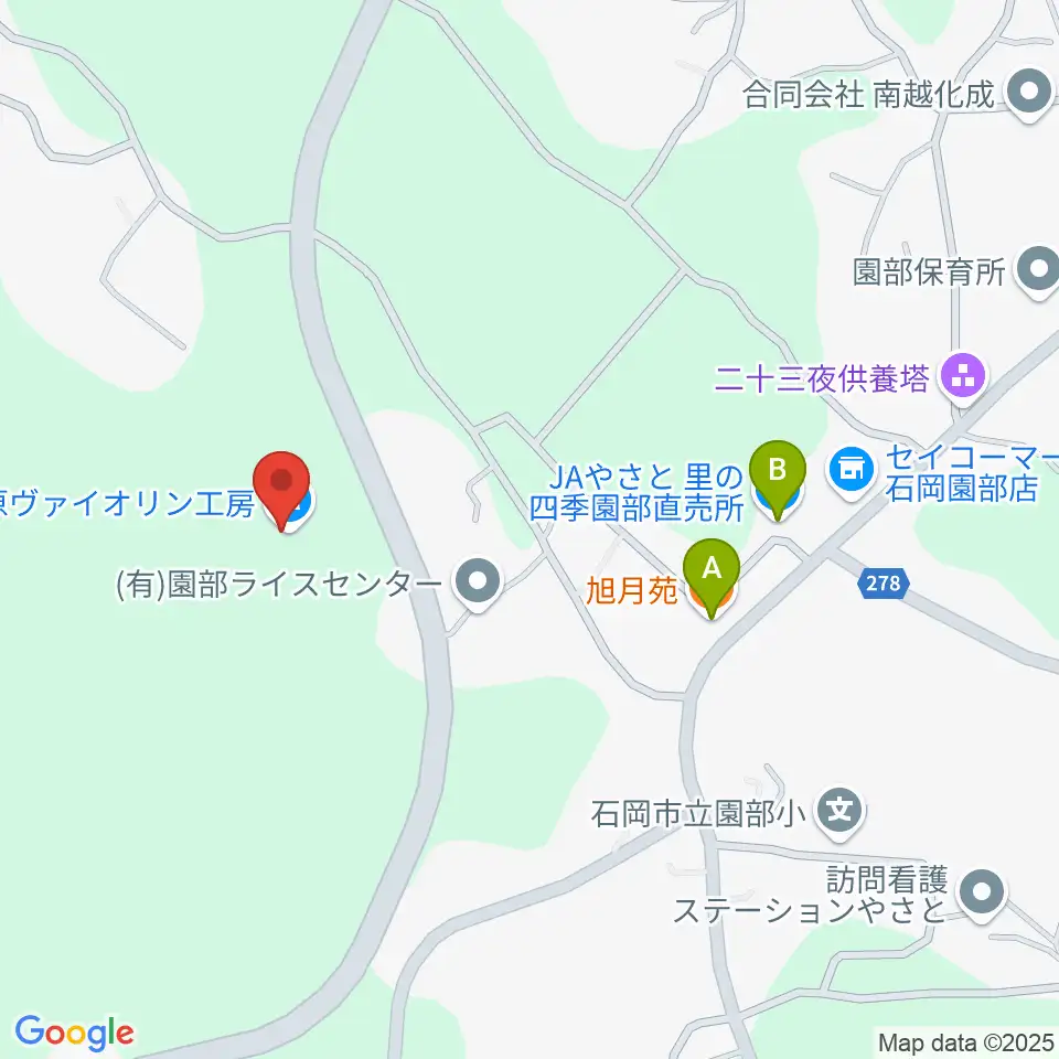 平原ヴァイオリン工房周辺のファミレス・ファーストフード一覧地図