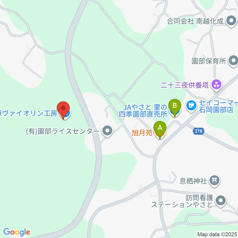 平原ヴァイオリン工房周辺のファミレス・ファーストフード一覧地図