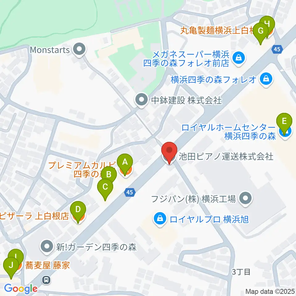 池田ピアノ運送周辺のファミレス・ファーストフード一覧地図