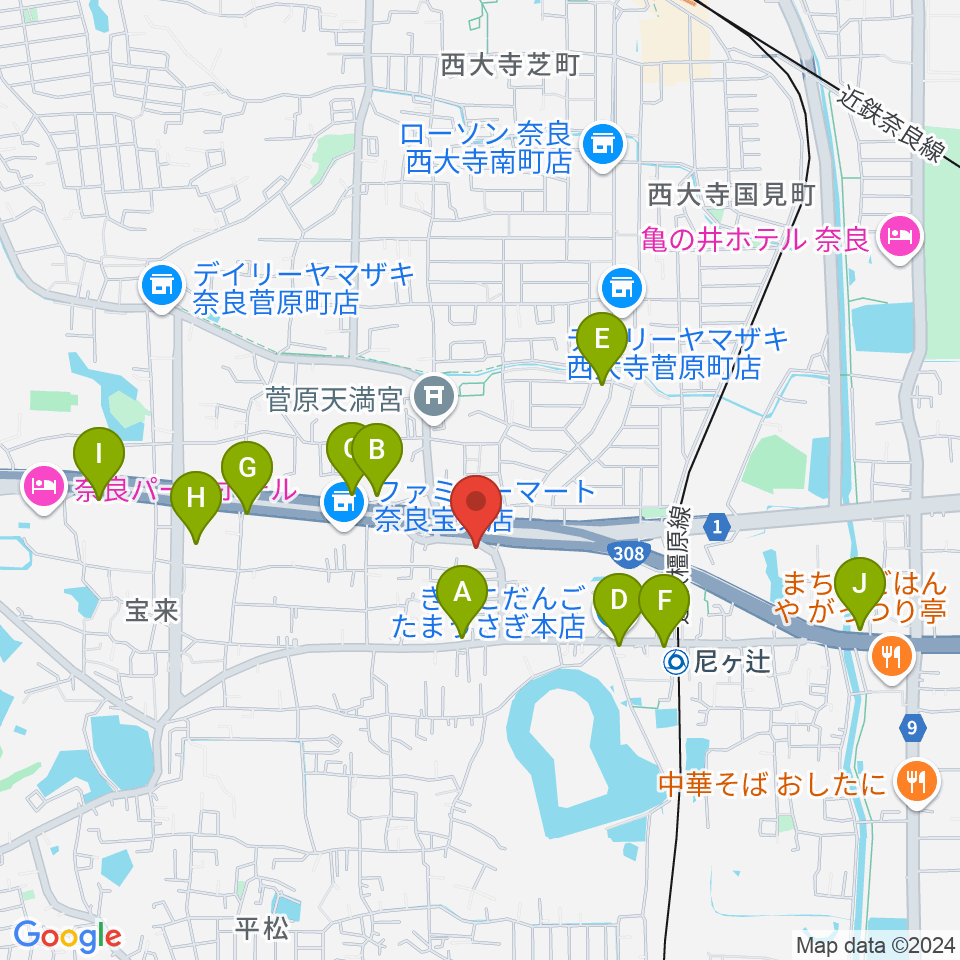 Studio Sola周辺のファミレス・ファーストフード一覧地図