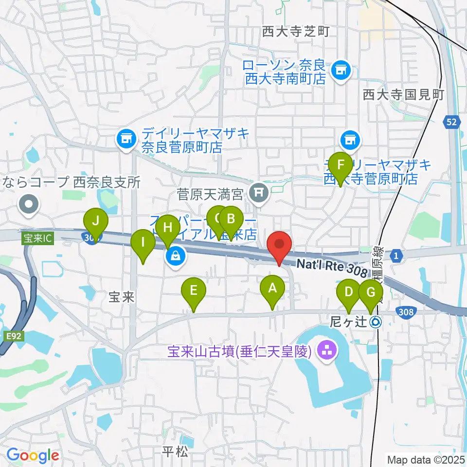 Studio Sola周辺のファミレス・ファーストフード一覧地図