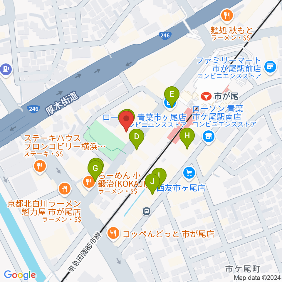 弦楽器カンタービレ周辺のファミレス・ファーストフード一覧地図