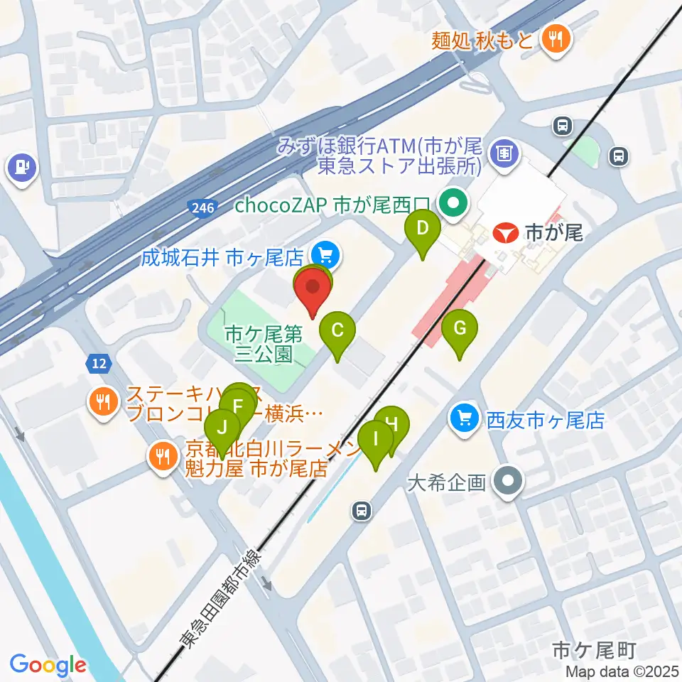弦楽器カンタービレ周辺のファミレス・ファーストフード一覧地図