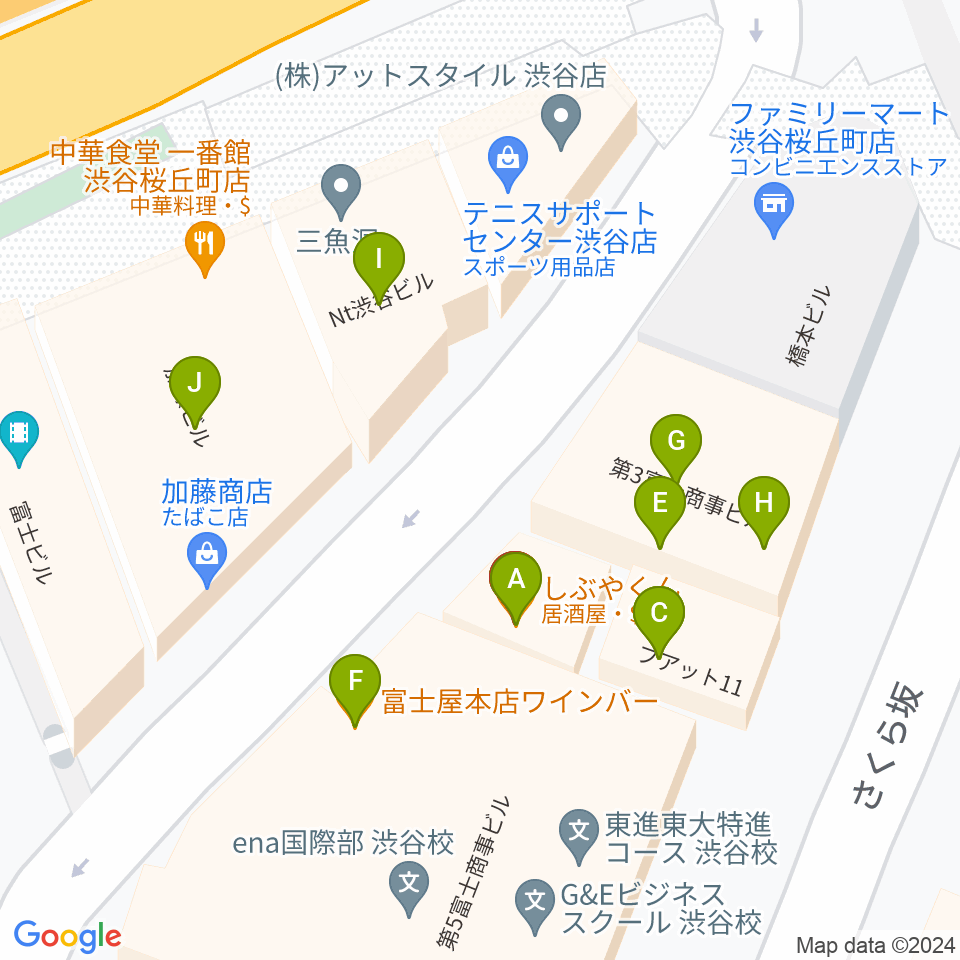 イケベアコーディオン教室周辺のファミレス・ファーストフード一覧地図