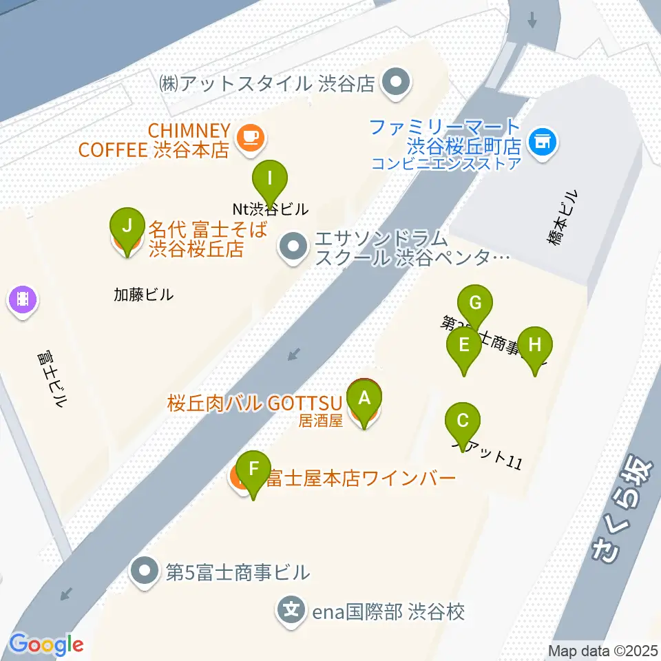 イケベアコーディオン教室周辺のファミレス・ファーストフード一覧地図
