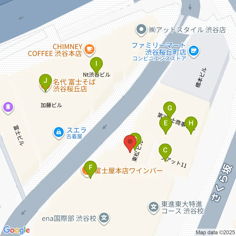 イケベアコーディオン教室周辺のファミレス・ファーストフード一覧地図