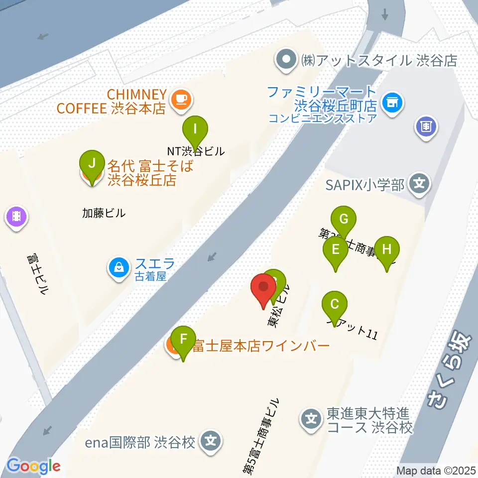 イケベアコーディオン教室周辺のファミレス・ファーストフード一覧地図