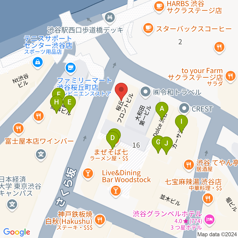 イケベ楽器店ベースコレクション周辺のファミレス・ファーストフード一覧地図