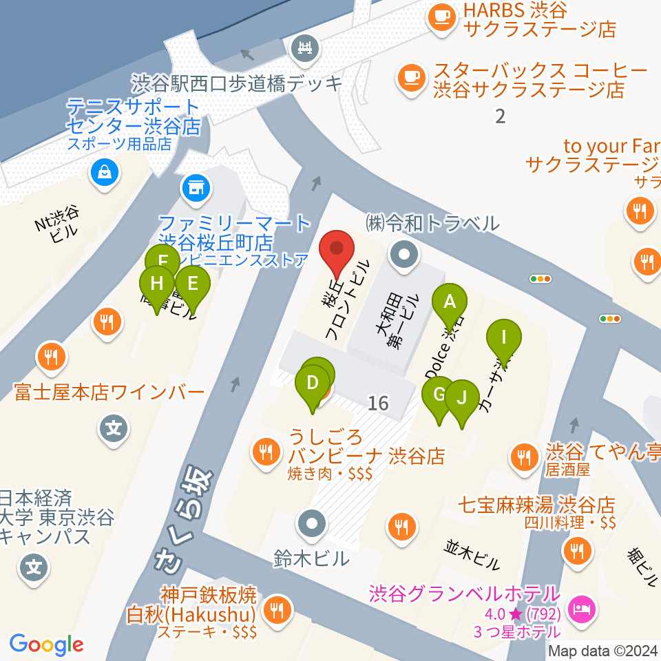 イケベ楽器店ベースコレクション周辺のファミレス・ファーストフード一覧地図