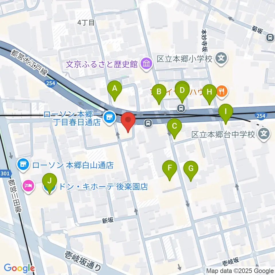 アカデミア・ミュージック周辺のファミレス・ファーストフード一覧地図