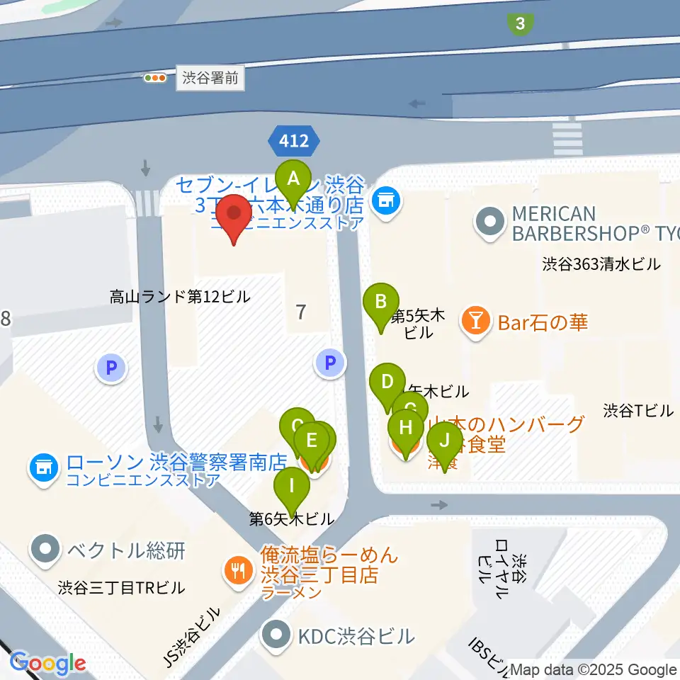 イケベ楽器店ウインドブロス周辺のファミレス・ファーストフード一覧地図