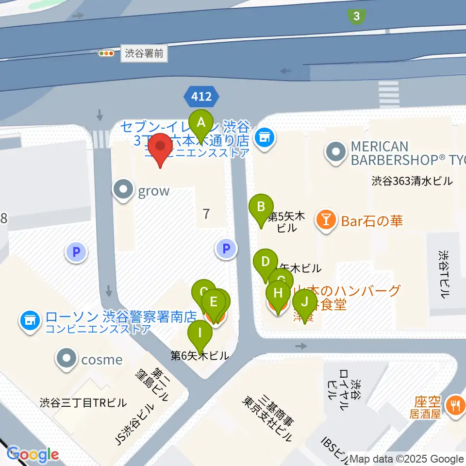 イケベ楽器店ウインドブロス周辺のファミレス・ファーストフード一覧地図