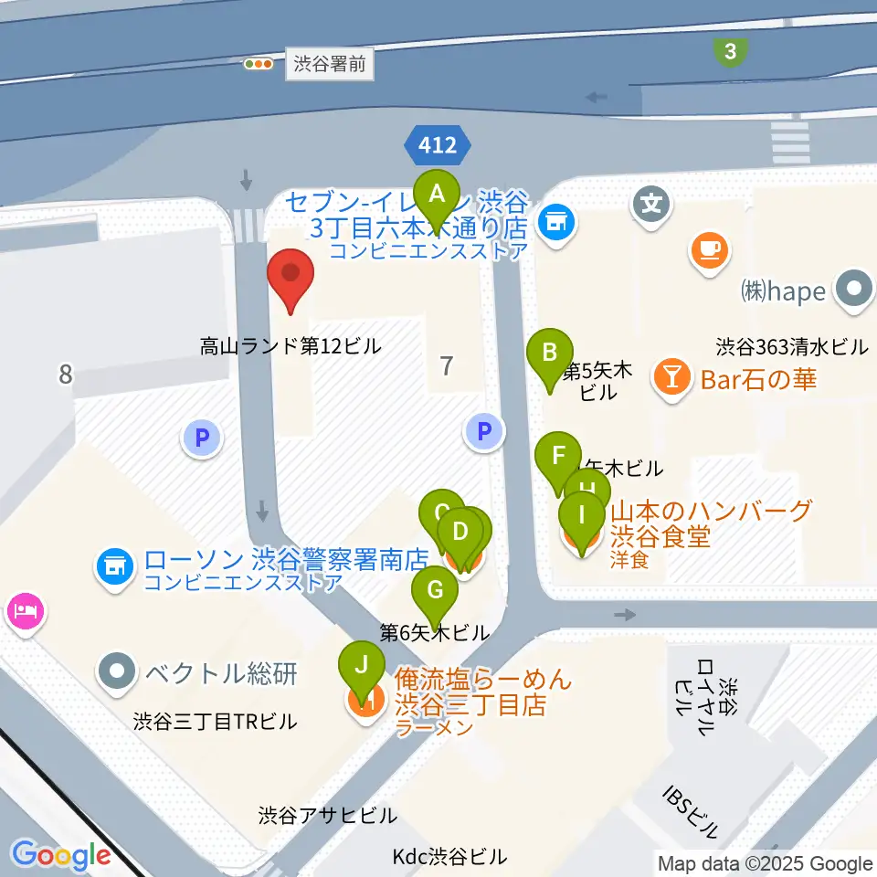 イケベ楽器店トランペットステーション周辺のファミレス・ファーストフード一覧地図