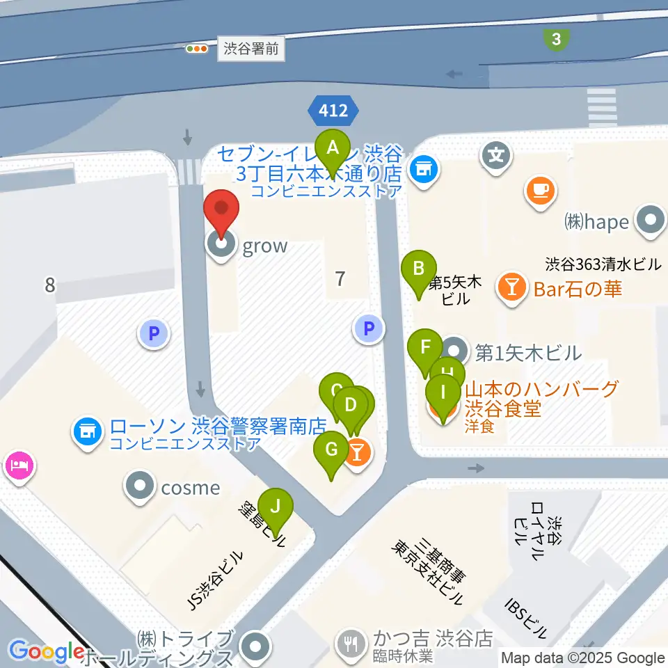 イケベ楽器店トランペットステーション周辺のファミレス・ファーストフード一覧地図