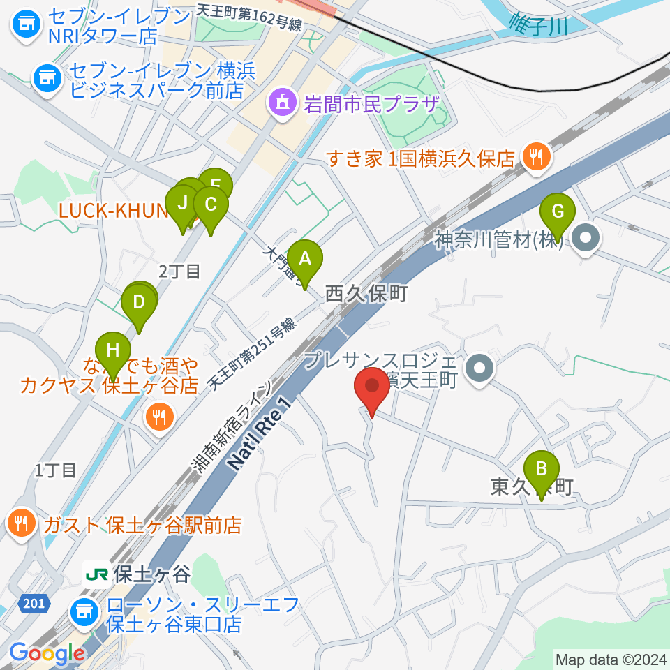 仁木三味線周辺のファミレス・ファーストフード一覧地図