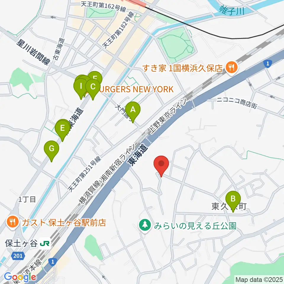 仁木三味線周辺のファミレス・ファーストフード一覧地図