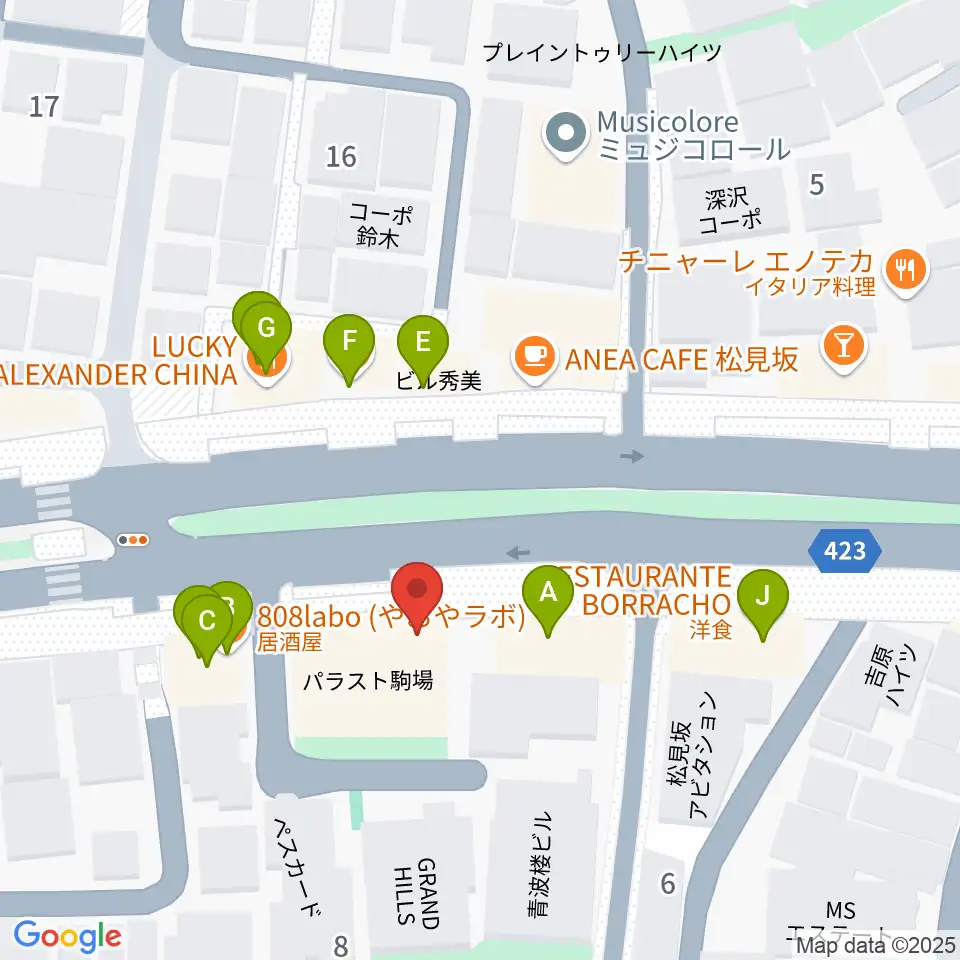 STUDIO SEEZE周辺のファミレス・ファーストフード一覧地図