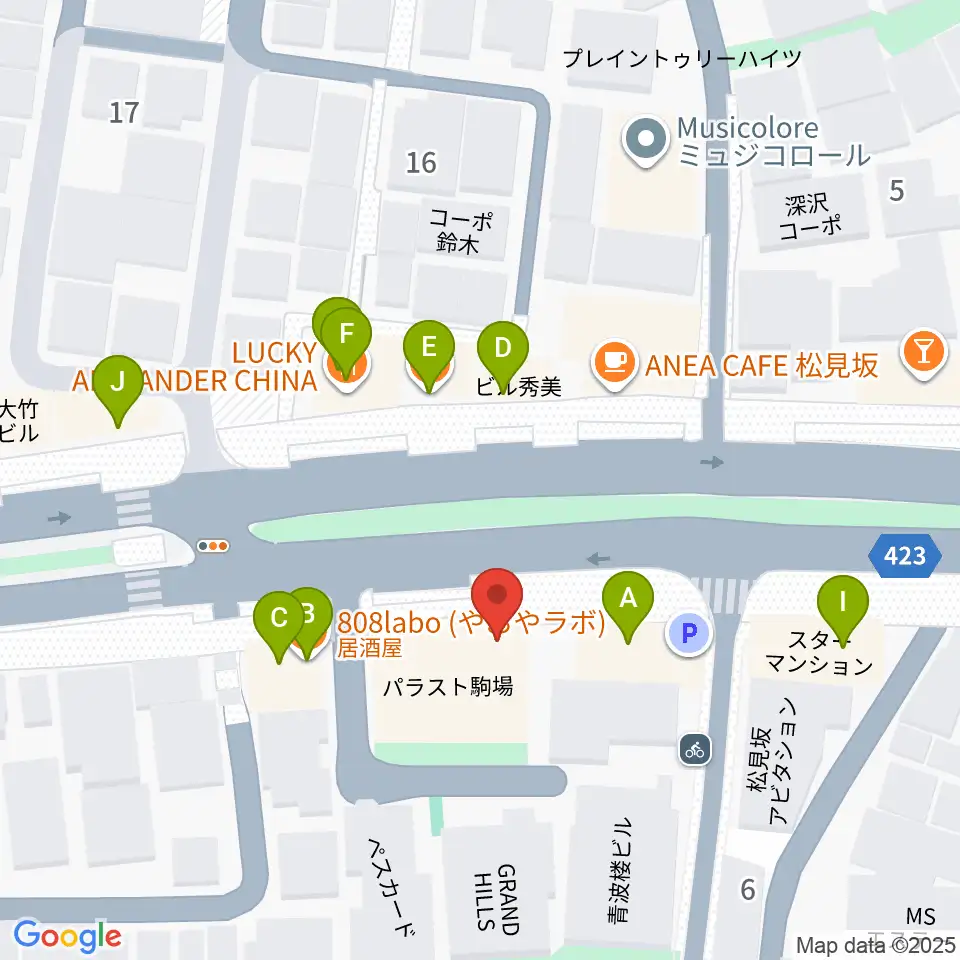 STUDIO SEEZE周辺のファミレス・ファーストフード一覧地図