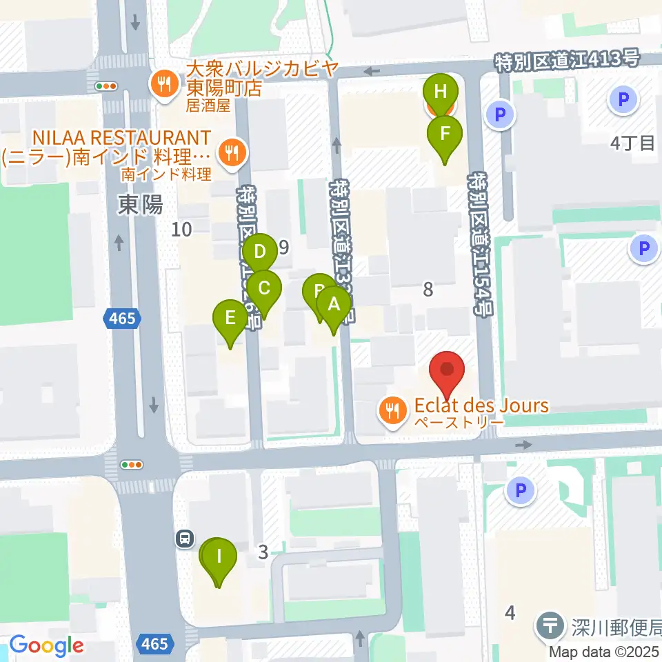 ビュッフェ・クランポン・ジャパン周辺のファミレス・ファーストフード一覧地図