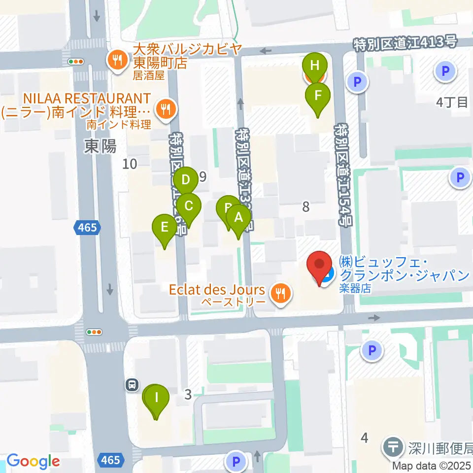 ビュッフェ・クランポン・ジャパン周辺のファミレス・ファーストフード一覧地図