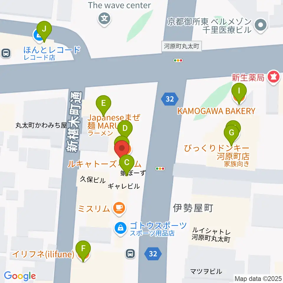 ティンカーベルミュージックスクール周辺のファミレス・ファーストフード一覧地図