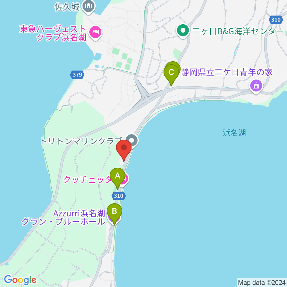 浜名湖WATTS周辺のファミレス・ファーストフード一覧地図