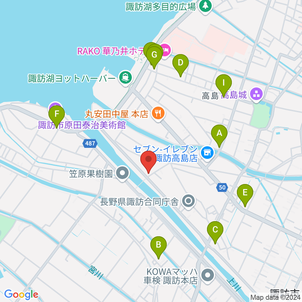 琴光堂 邦楽教室 周辺のファミレス・ファーストフード一覧地図