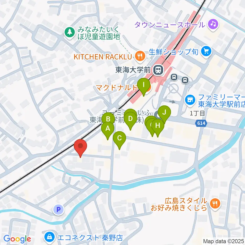 HiP-Sound秦野本店 音楽教室周辺のファミレス・ファーストフード一覧地図