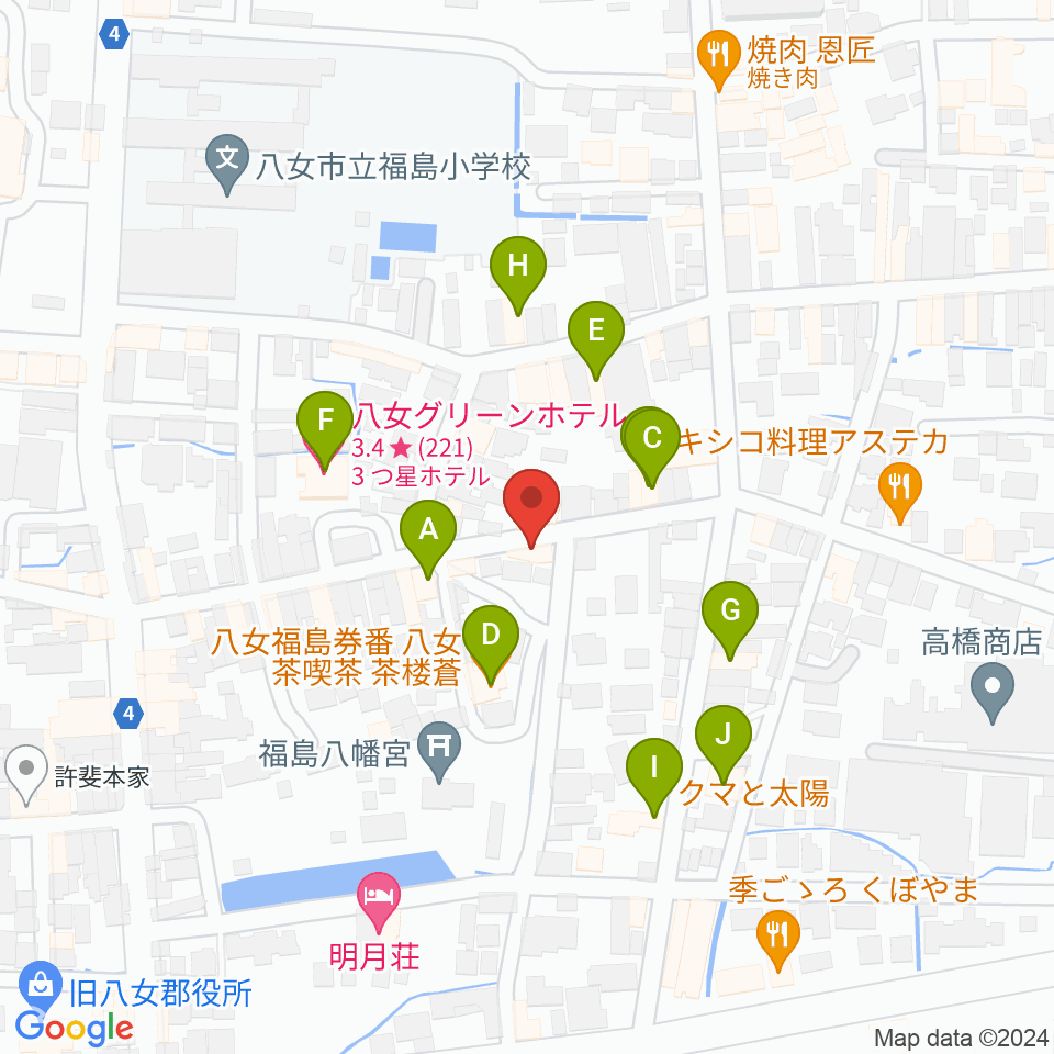 志げとみ楽器店周辺のファミレス・ファーストフード一覧地図