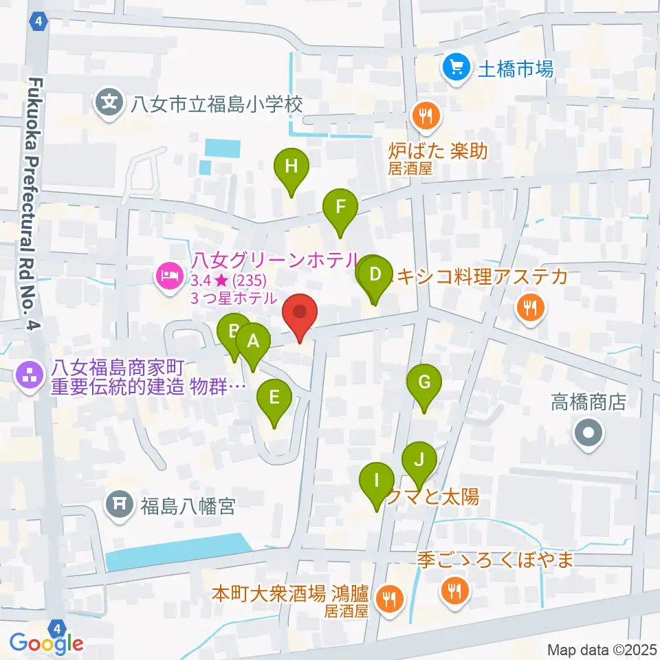 志げとみ楽器店周辺のファミレス・ファーストフード一覧地図