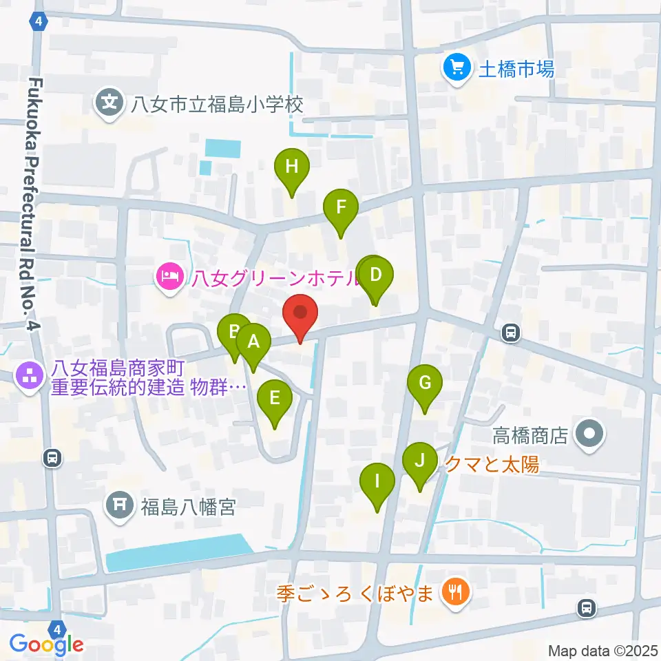 志げとみ楽器店周辺のファミレス・ファーストフード一覧地図
