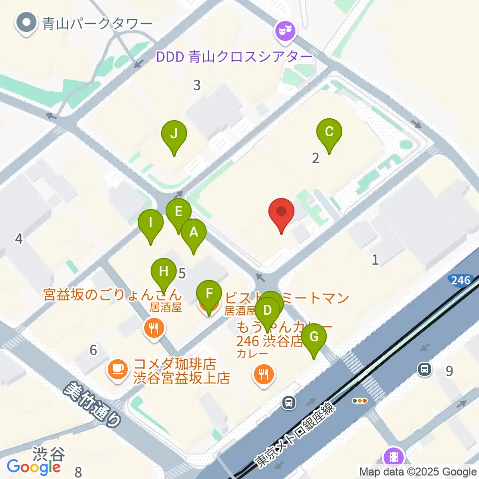 l'atelier by apc周辺のファミレス・ファーストフード一覧地図
