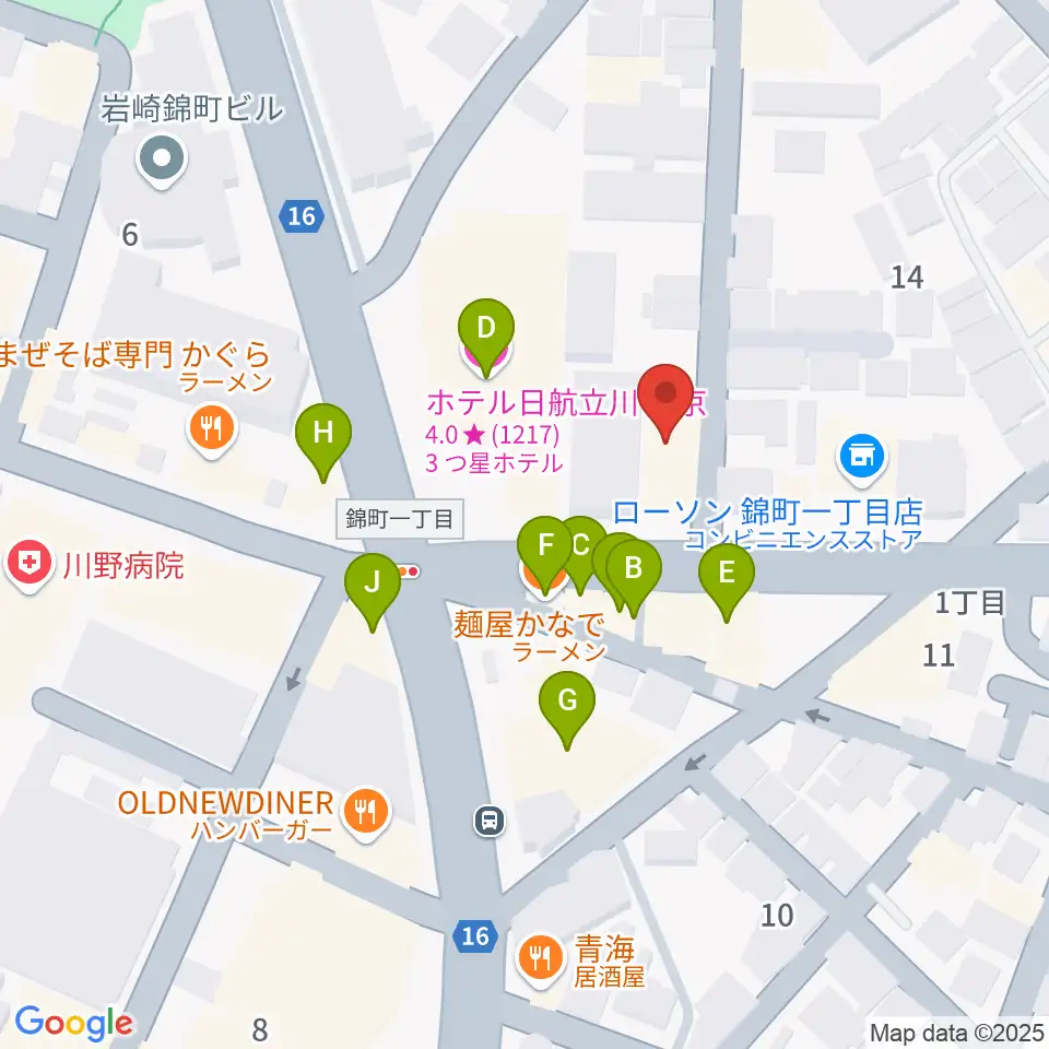日本和楽器製造周辺のファミレス・ファーストフード一覧地図