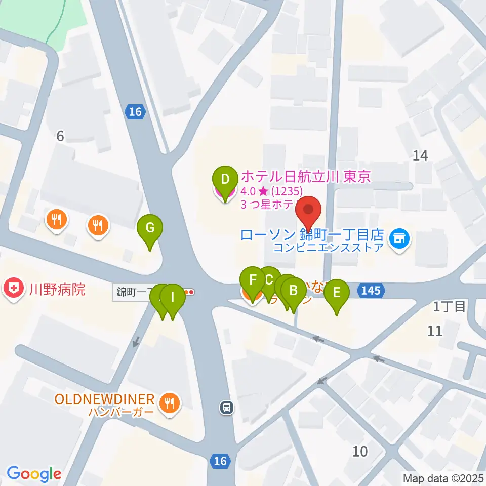 日本和楽器製造周辺のファミレス・ファーストフード一覧地図