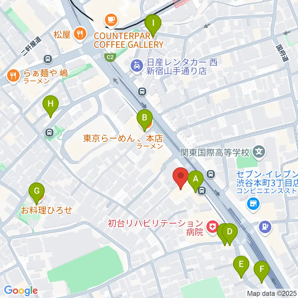 香野弦楽器周辺のファミレス・ファーストフード一覧地図