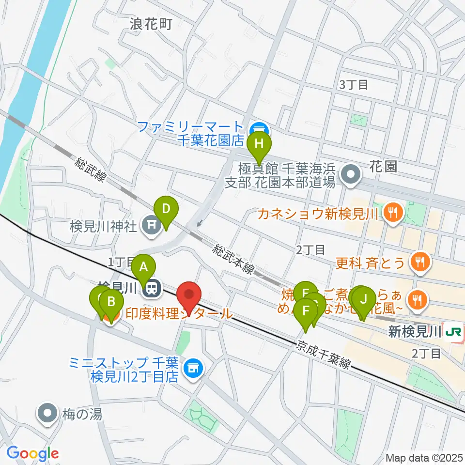 三味線駒吉周辺のファミレス・ファーストフード一覧地図